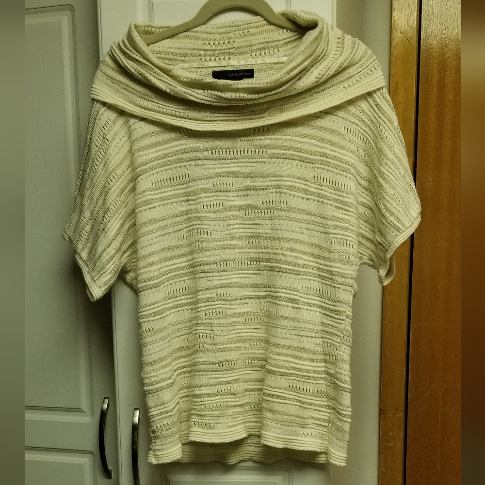 👙Calvin Klein Jeans varied pattern cowl neck short sleeved sweater